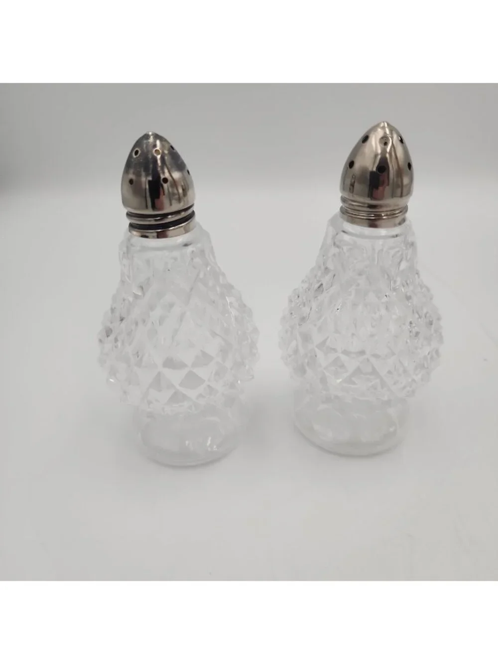 Vintage Crystal Glass Salt and Pepper Shakers 4
